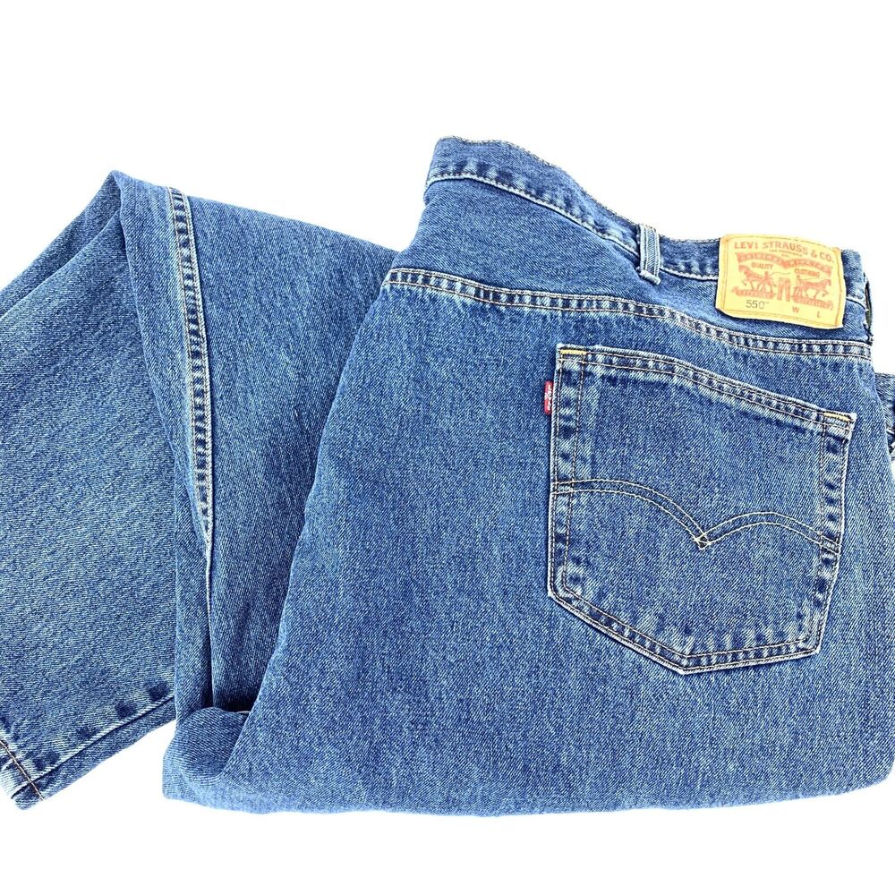 Levis 550 Mens Blue Jeans Size 52 x 30 Big & Tall Relaxed Fit Roomy EUC!